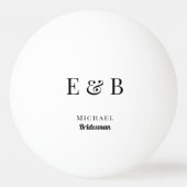 Monogram Bruiloftsbruidsschat Gepersonaliseerd Zwa Pingpongbal (Voorkant)