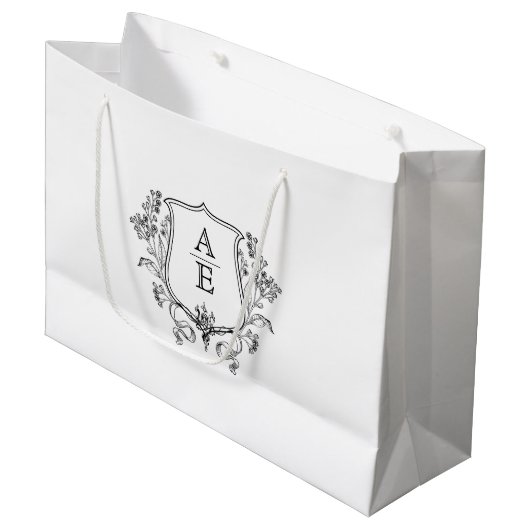 Monogram Bruiloftsgeschenktassen voor VIP-bruiloft Groot Cadeauzakje (Voorkant Gekanteld)