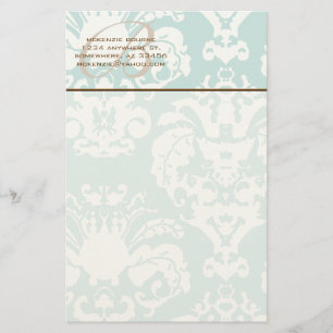 Monogram Bruin & Aqua Blue Stationery Briefpapier