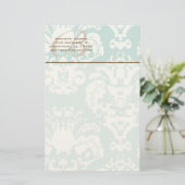 Monogram Bruin & Aqua Blue Stationery Briefpapier (Staand voorkant)