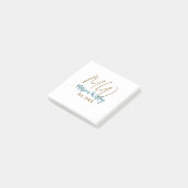 Monogram bruin blauw turquoise jaar eenvoudig mini post-it® notes (Schuin)