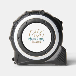 Monogram bruin blauw turquoise jaar eenvoudig mini rolmaat