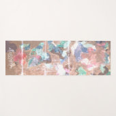 Monogram bruin blauwgroen retro  abstract pastel yogamat (Voorkant (horizontaal))
