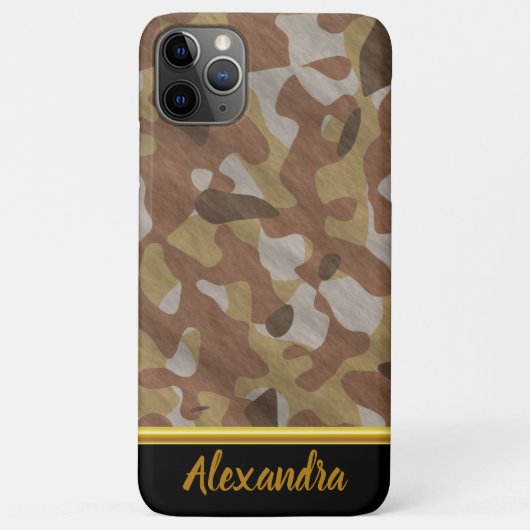 Monogram bruin Camouflage goud folie textuur 11 Case-Mate iPhone Case (Achterkant)
