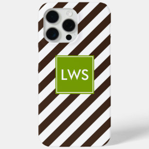 Monogram bruin diagonaal strook iPhone 15 pro max hoesje