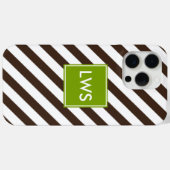 Monogram bruin diagonaal strook Case-Mate iPhone case (Achterkant (horizontaal))