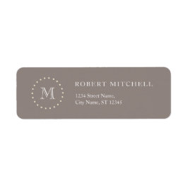 Monogram Bruin Elegant Business Adresetiketten Etiket