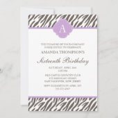 Monogram bruin en lavender Zebra Pattern Kaart (Voorkant)