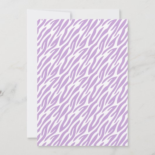 Monogram bruin en lavender Zebra Pattern Kaart (Achterkant)