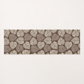 Monogram bruin en Taupe Leaf Natural Trendy Yogamat (Achterkant (horizontaal))
