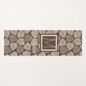 Monogram bruin en Taupe Leaf Natural Trendy Yogamat (Voorkant (horizontaal))
