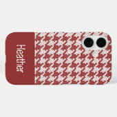 Monogram bruin en wit houndstooth patroon Case-Mate iPhone case (Achterkant (horizontaal))