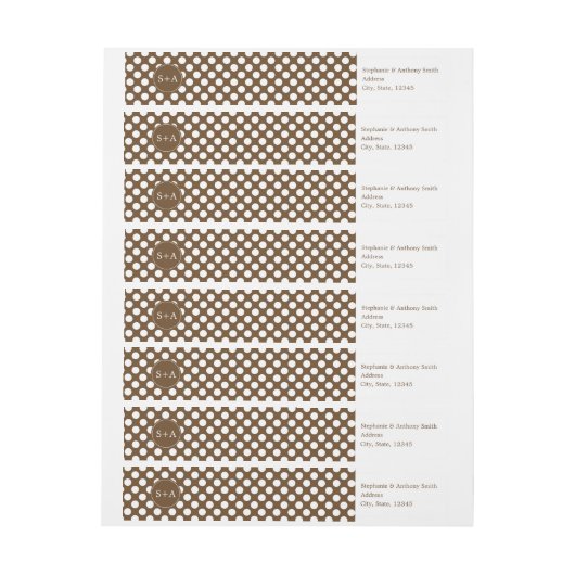 Monogram bruin en witte poka weddenschap (Vel)