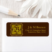 Monogram Bruin + Goud Adreslabel Etiket (Insitu)
