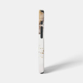 Monogram Bruin Goud Marmer Luxe Abstract Ontwerp iPhone Hoesje (Linkerkant)
