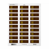 Monogram bruin + gouden adreslabel etiket (Full Sheet)