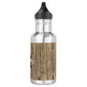 Monogram bruin hout Handsome Personalized Waterfles (Rechts)