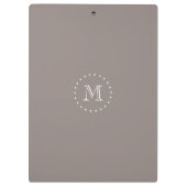 Monogram bruin Klassiek elegant bedrijfsklembord Klembord (Achterkant)