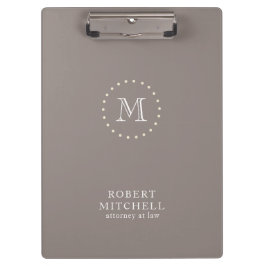 Monogram bruin Klassiek elegant bedrijfsklembord Klembord