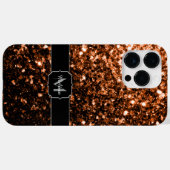 Monogram bruin koper smeltkroes Case-Mate iPhone case (Achterkant (horizontaal))