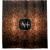 Monogram bruin koper smeltkroes douchegordijn (Voorkant)