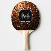 Monogram bruin koper smeltkroes tafeltennisbatje (Voorkant)