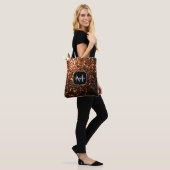 Monogram bruin koper smeltkroes tote bag (Op model)