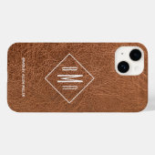 Monogram bruin kunstleder Case-Mate iPhone case (Achterkant (horizontaal))
