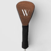 Monogram bruin leder golfheadcover (Voorkant)