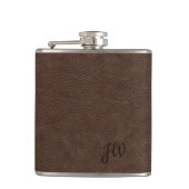 Monogram bruin leder heupfles (Voorkant)
