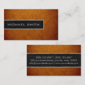 Monogram bruin leder Kijk Visitekaartje (Voorkant / Achterkant)