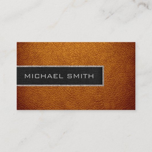 Monogram bruin leder Kijk Visitekaartje (Voorkant)