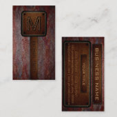 Monogram bruin leder Kijk Visitekaartje (Voorkant / Achterkant)