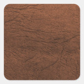 Monogram bruin leder vierkante sticker (Voorkant)