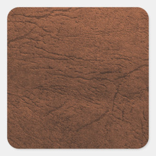 Monogram bruin leder vierkante sticker