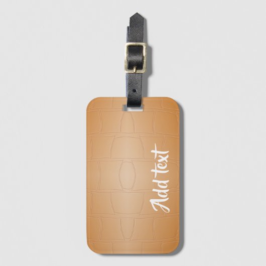 Monogram bruin leer geweven bagagelabel (Voorkant (verticaal))