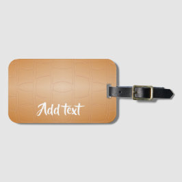 Monogram bruin leer geweven bagagelabel