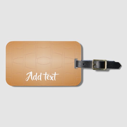 Monogram bruin leer geweven bagagelabel (Voorkant (horizontaal))