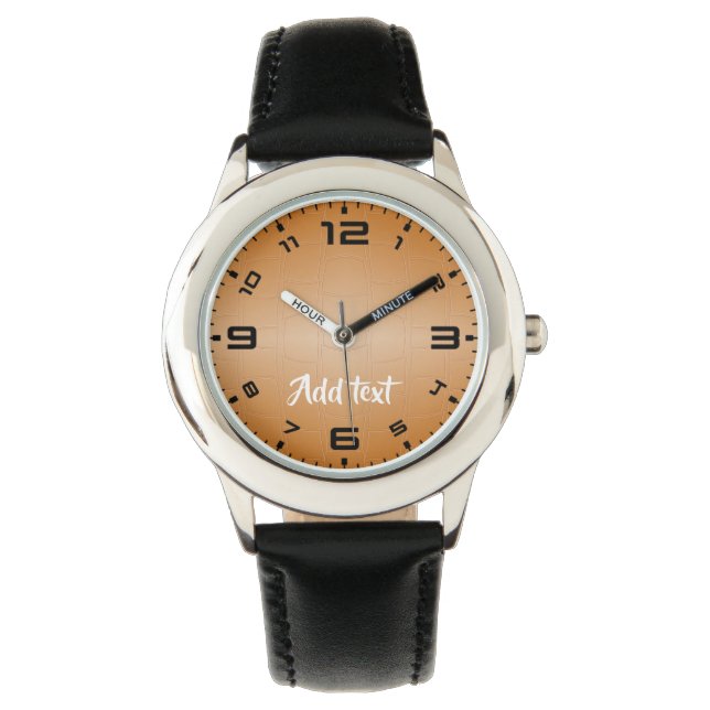 Monogram bruin leer geweven horloge (Voorkant)