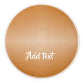 Monogram bruin leer geweven keramische knop (Voorkant)