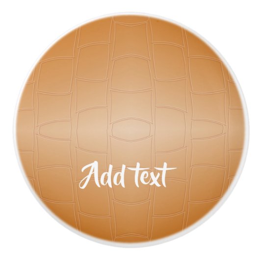 Monogram bruin leer geweven keramische knop (Voorkant)