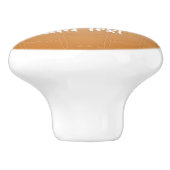 Monogram bruin leer geweven keramische knop (Zijkant)