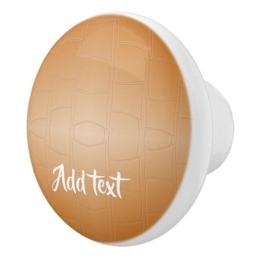 Monogram bruin leer geweven keramische knop (Rechts)