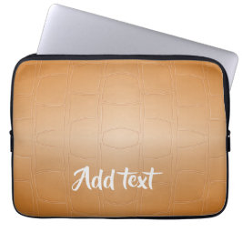 Monogram bruin leer geweven laptop sleeve