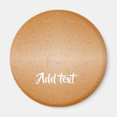 Monogram bruin leer geweven magneet (Voorkant)