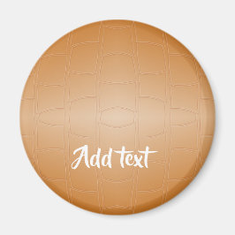 Monogram bruin leer geweven magneet