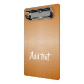 Monogram bruin leer geweven mini klembord (Angled2)