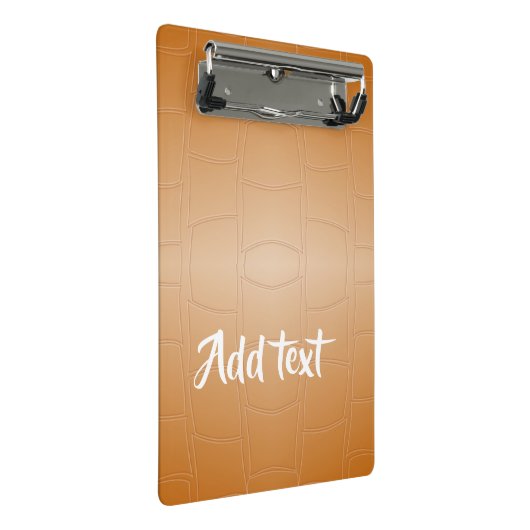 Monogram bruin leer geweven mini klembord (Schuin)