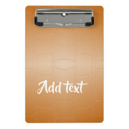 Monogram bruin leer geweven mini klembord