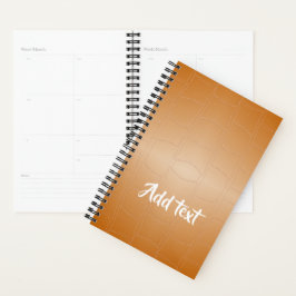 Monogram bruin leer geweven planner